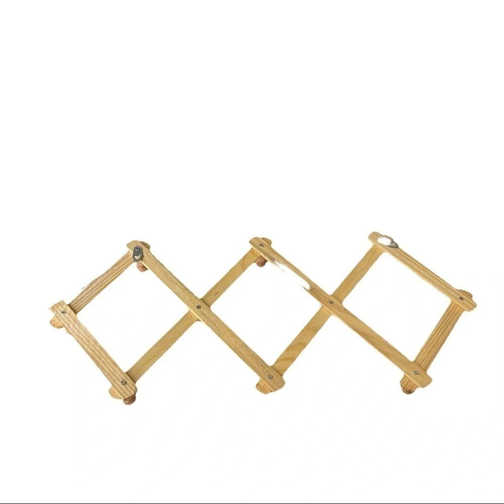 Adjustable Light Wood Accordion Peg Rack